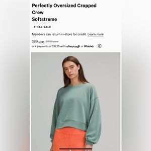 Lululemon cropped crew